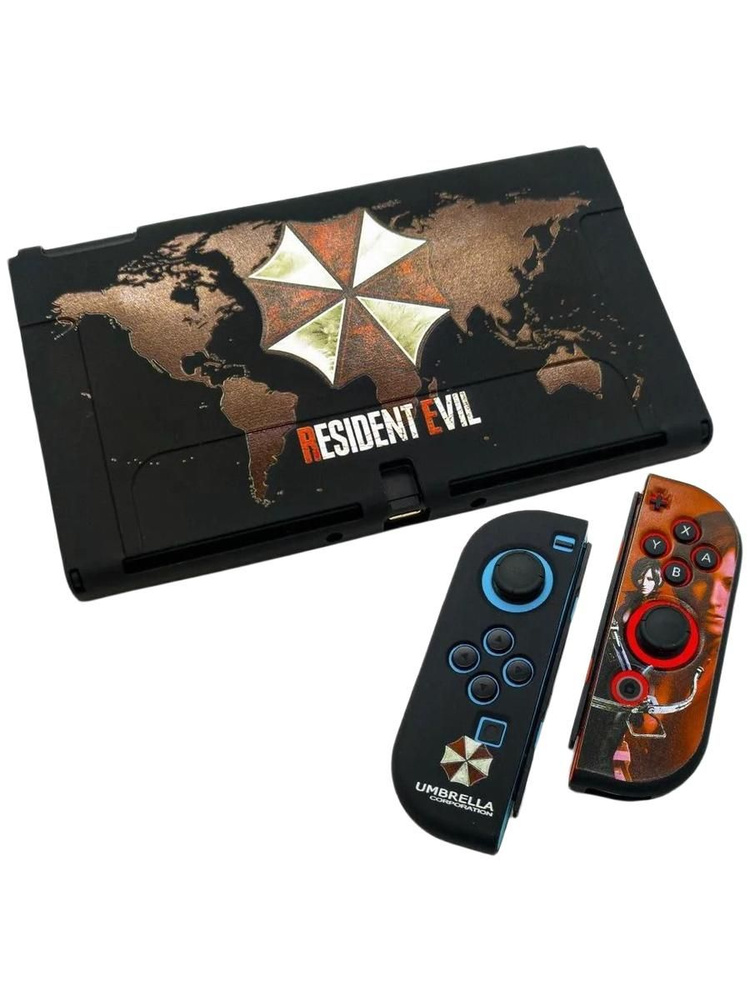 Силиконовый защитный чехол на игровую приставку Nintendo Switch Oled, Resident Evil #1
