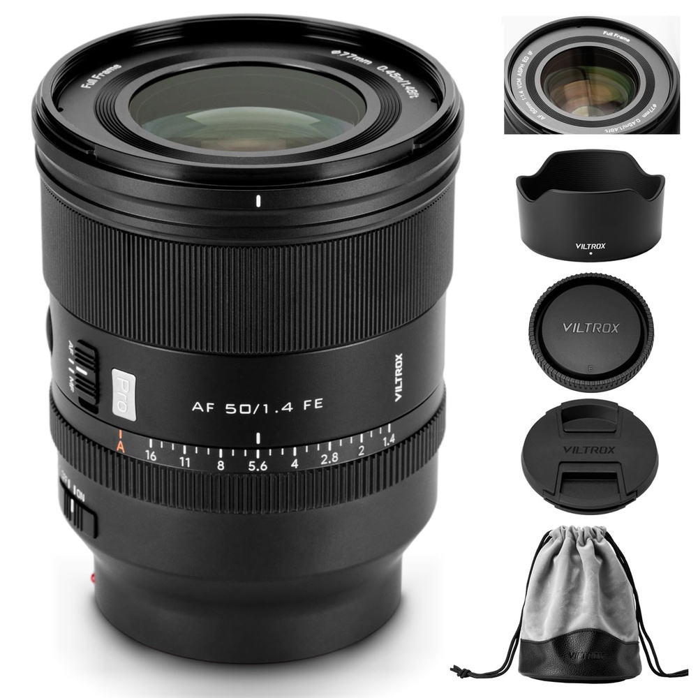 Полнокадровый объектив VILTROX 50 мм F1.4 Pro FE для Sony E