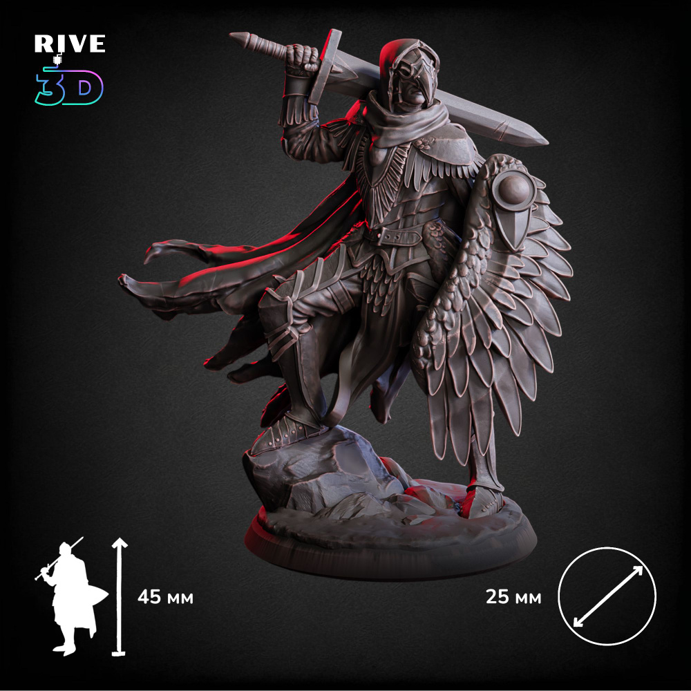 Миниатюра для ДнД (Человек/Воин) - Райвис, Темное крыло #1
