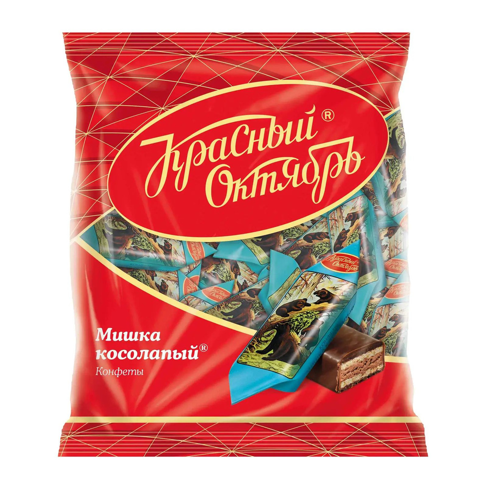Конфеты шоколадные Красный Октябрь Мишка косолапый, с вафельной начинкой, 200 г #1