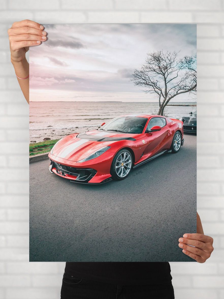 Плакат на стену для интерьера Легенды Авто (Феррари 812 Компетиционе - Ferrari 812 Competizione 3) - #1