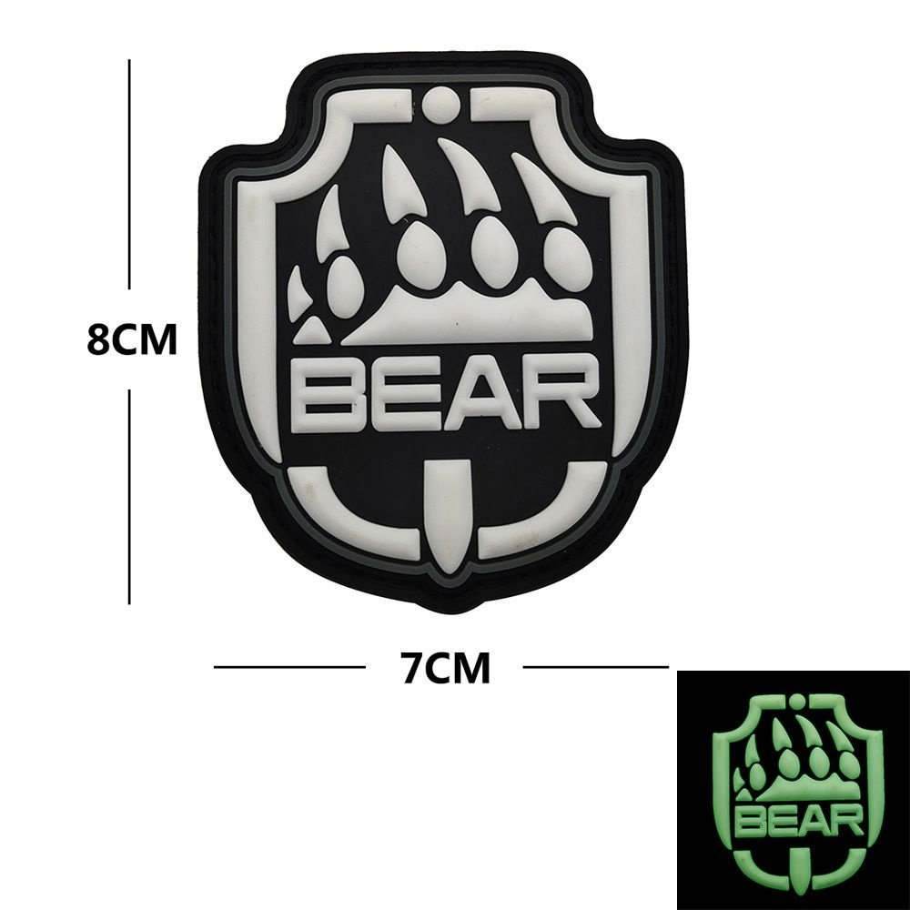 Патч Шеврон ПВХ BEAR когти белый PATCH008 #1