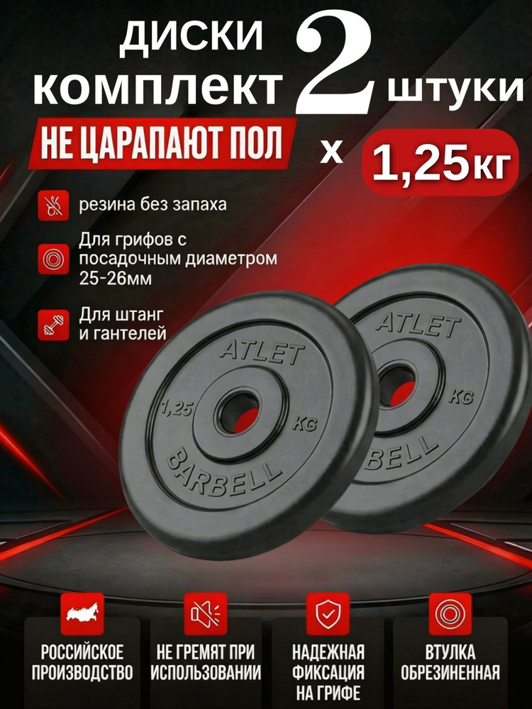 Комплект дисков / Блины спортивные 2 по 1,25 кг #1