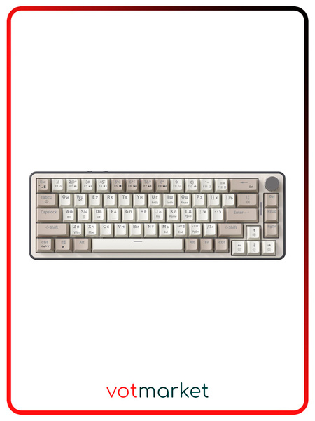 Клавиатура игровая проводная VOROTEX K680 PRO, VIA, HUANO Matcha Latte ...