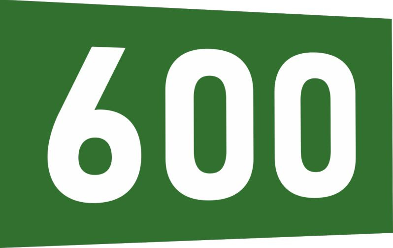 Табличка-номер 600 цвет зелено-белый, размер 12х7 см, ПолиЦентр