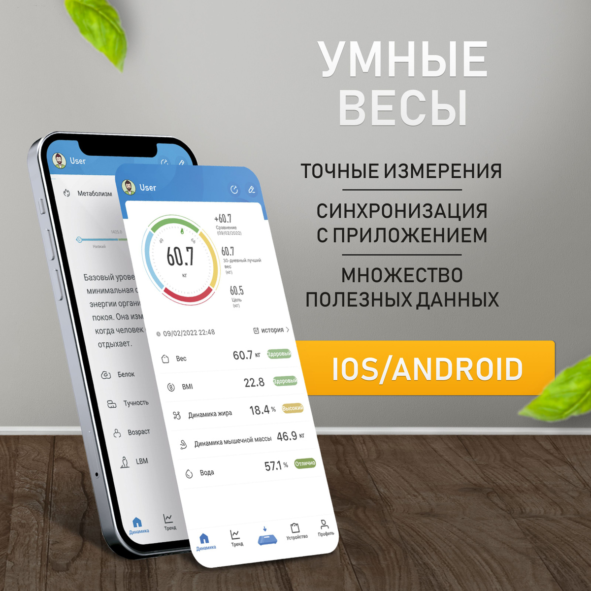 УМНЫЕ Весы Centek CT-2425 WHITE напольные электронные, измерение ИМТ ...