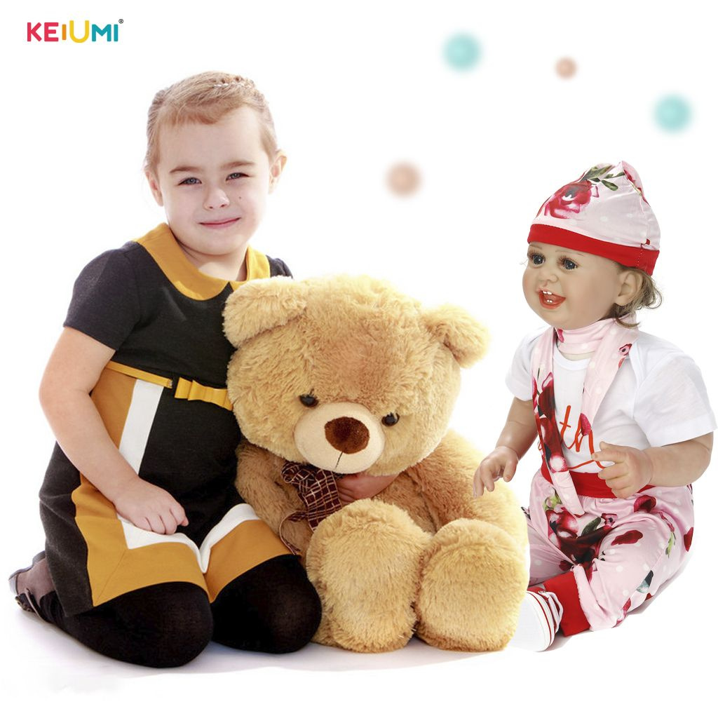 Кукла реборн мягкая 60 см , детская игрушка с аксессуарами и одеждой ...