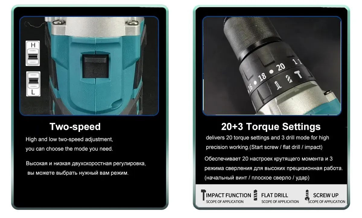 LUDYVI 21V Шпиндель самоблокирующийся бесщеточный электродрель, супер ...