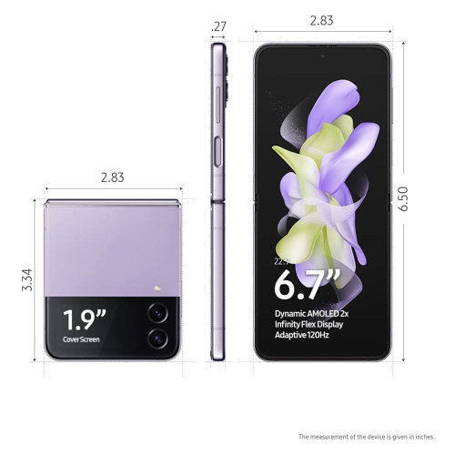 Смартфон Samsung Z Flip4/KR 256 ГБ 8 ГБ Фиолетовый 6.7 OLED/AMOLED