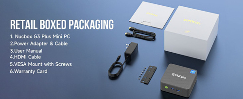 GMKtec Мини-ПК G3 PLUS (Intel N150, RAM 16 ГБ, SSD 512 ГБ, Intel