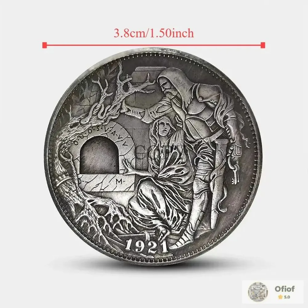 Коллекционная монета Моргана 1921, ретро сувенир в стиле древних рыцарей и бродяг, вариант