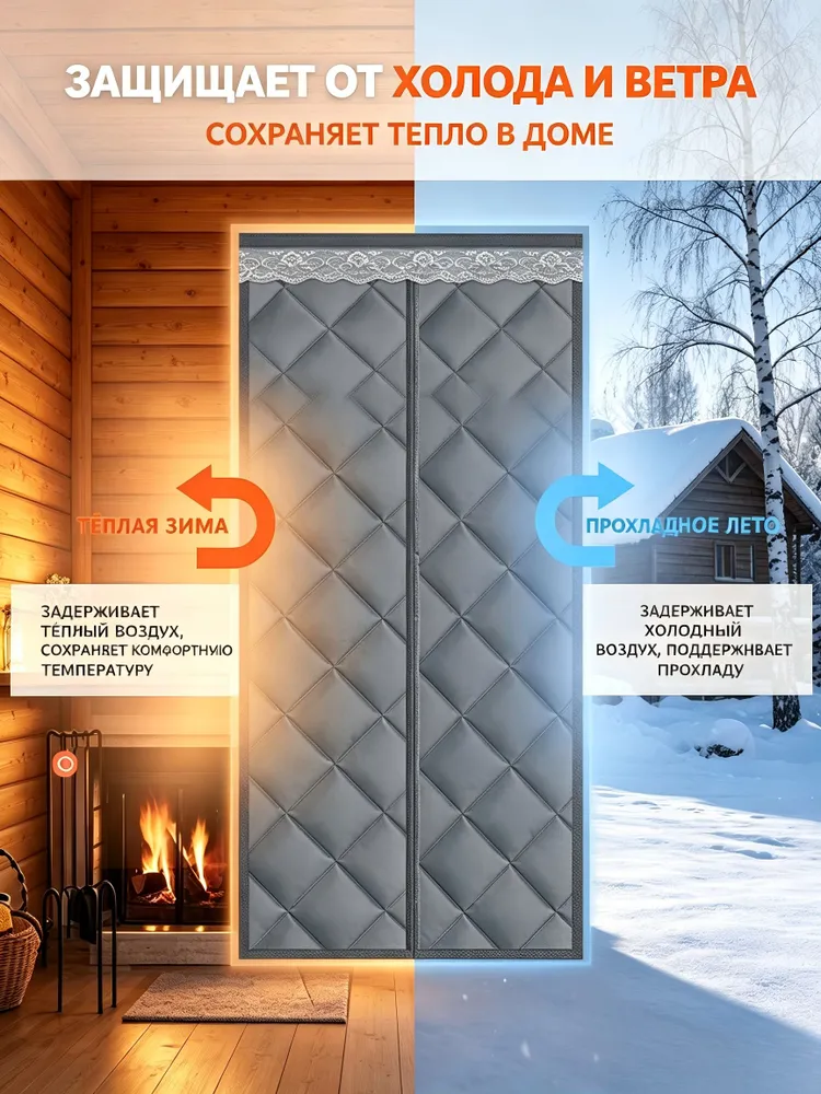 Занавеска на дверь нитяная 120x210 см коричневый, 120x210 см, фото 5