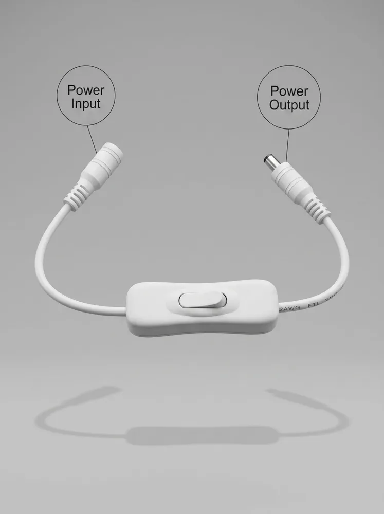 Кнопочный выключатель для светодиодной ленты и неона с разъемами input / output DC 5.5x2.1mm DLED - Белый, белый, фото 3