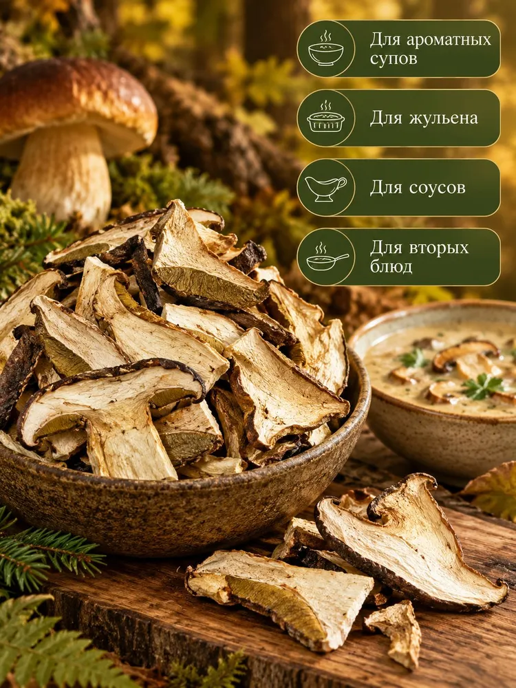 Сушеные белые грибы таёжные, 200 г, 2026, эконом, 200 г, фото 4