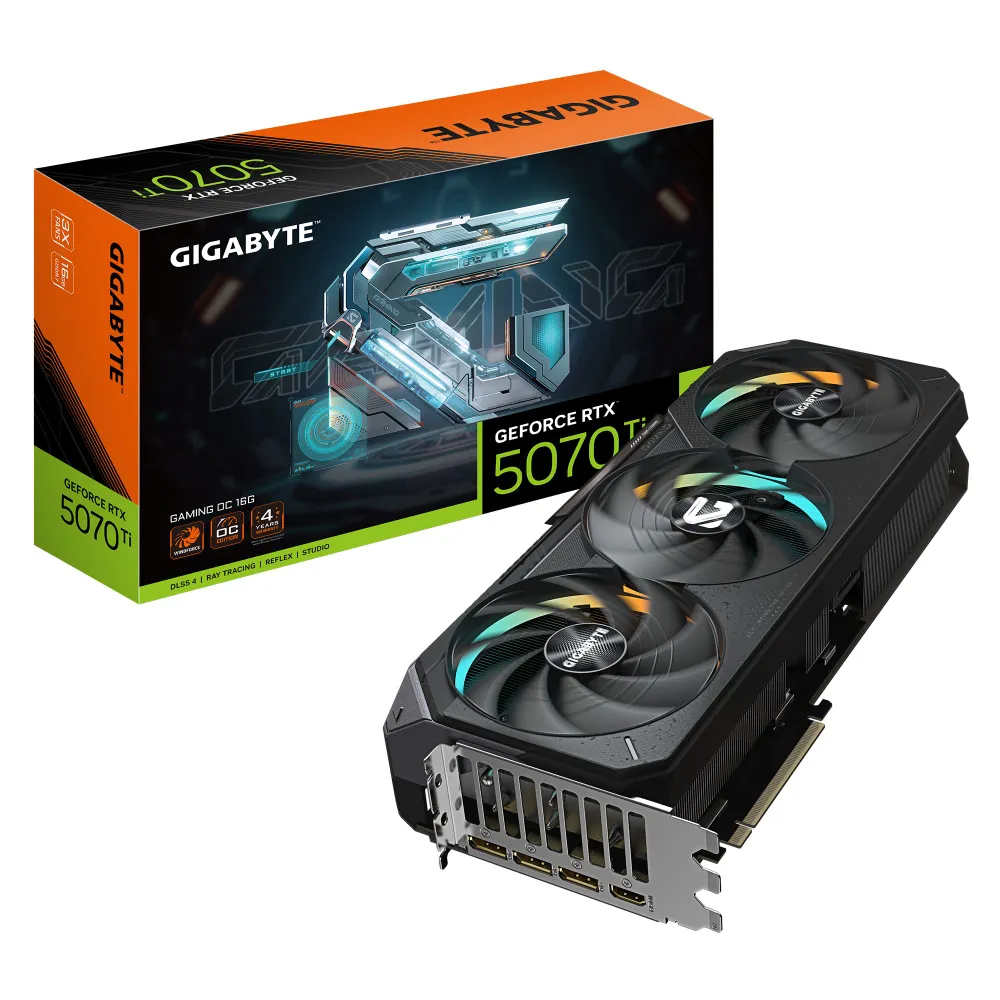 Gigabyte Видеокарта GeForce RTX 5070 Ti GAMING OC 16 ГБ (GV-N507TGAMING OC-16GD)