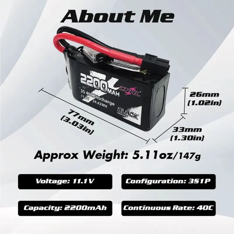 CNHL Black Series 3S 11.1V 2200mAh 40C Lipo CNHL Black Series 3S 11.1V 2200mAh 40C Lipo