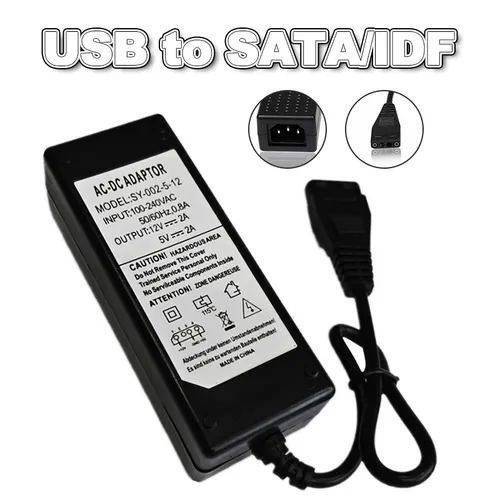 Внешний адаптер питания 12V/5V 2A USB к IDE + SATA HDD/Жесткий диск/CD-ROM