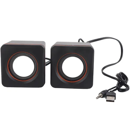 Мини-колонка USB/3.5 мм для ПК, ноутбука, компьютера, проводная, стерео (двойной трек)
