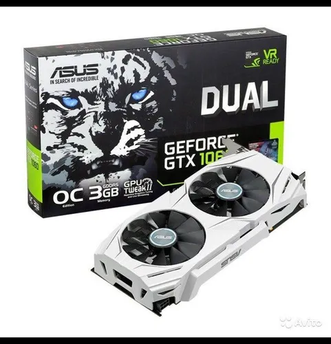 ASUS Видеокарта GeForce GTX 1060 ASUS Dual GTX 1060 3 gb BOX 3 ГБ (DUAL-GTX1060-O3G)
