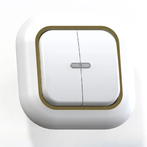 Выключатель 2-кл СП 6А IP20 с подсв. бел/зол. С56-175 Валентина 2 шт.