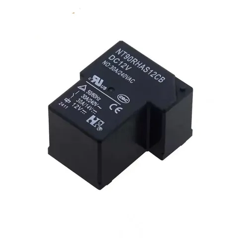 Реле электромагнитное NT90RHAS12CB, 12 В пост. тока, 30 А, 4 вывода, один замыкающий контакт (NO)
