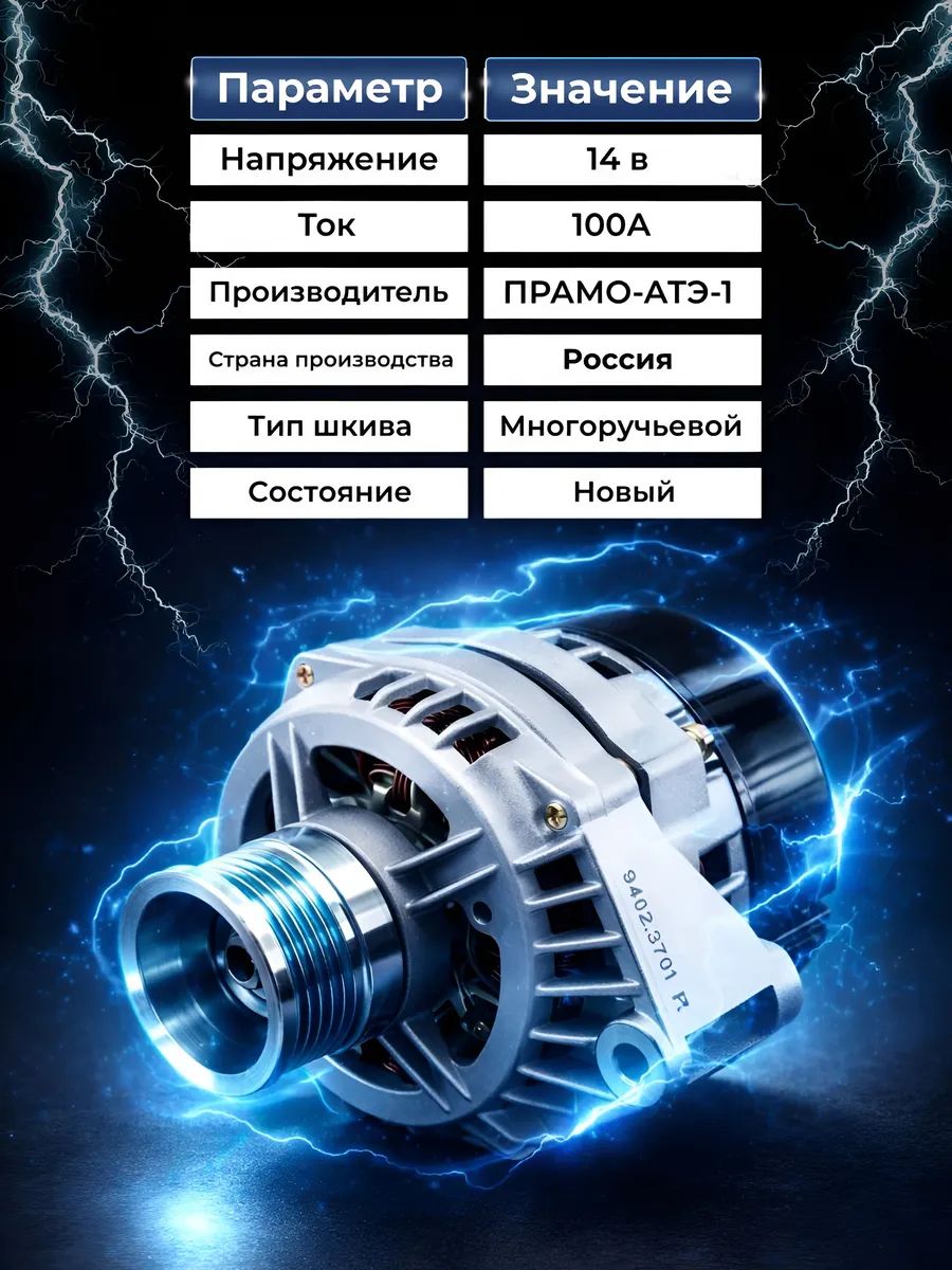 Генератор 100А ВАЗ 2110-2115 инжектор АТЭ-1