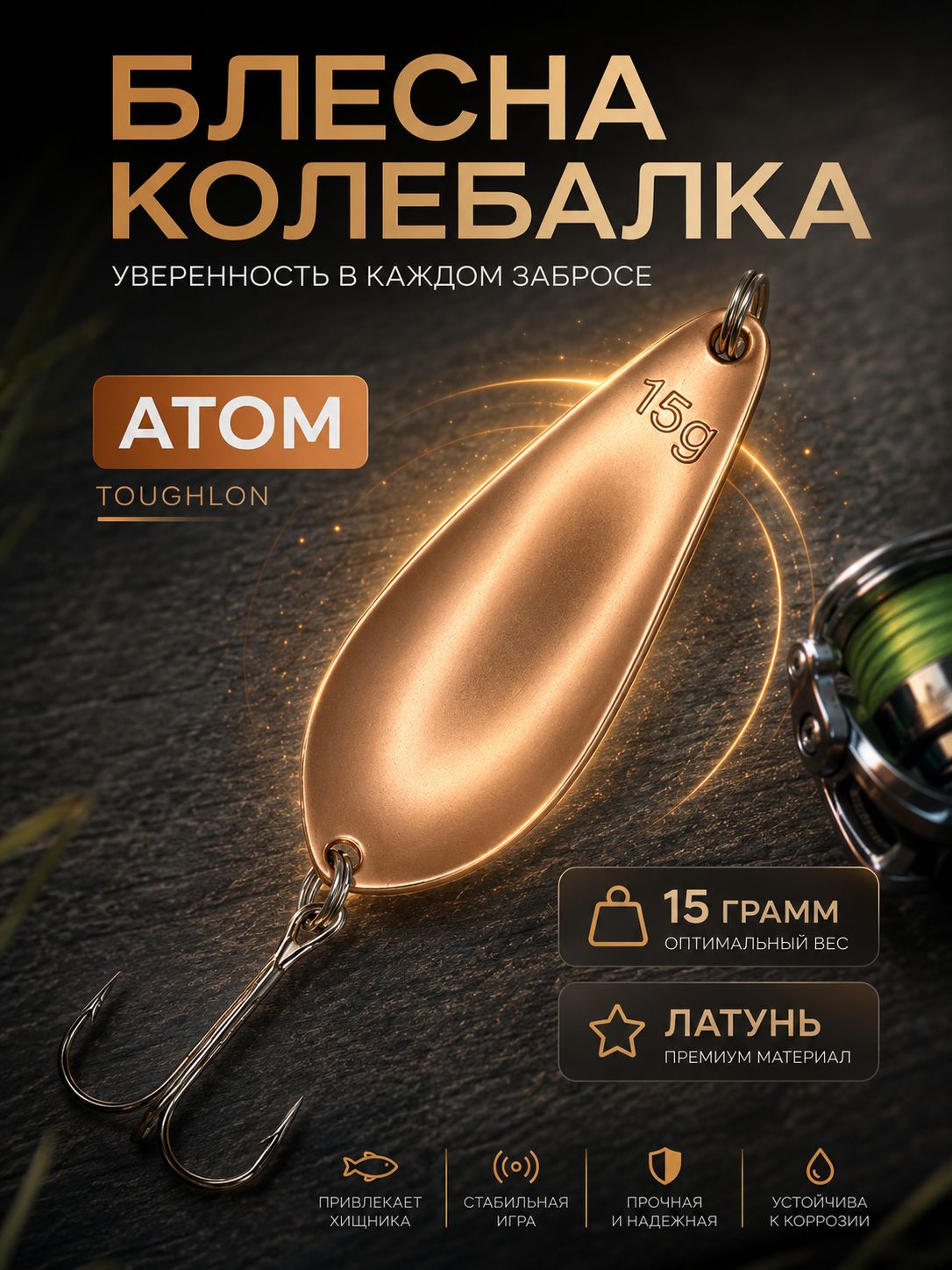 Блесна колебалка атом на щуку и судака