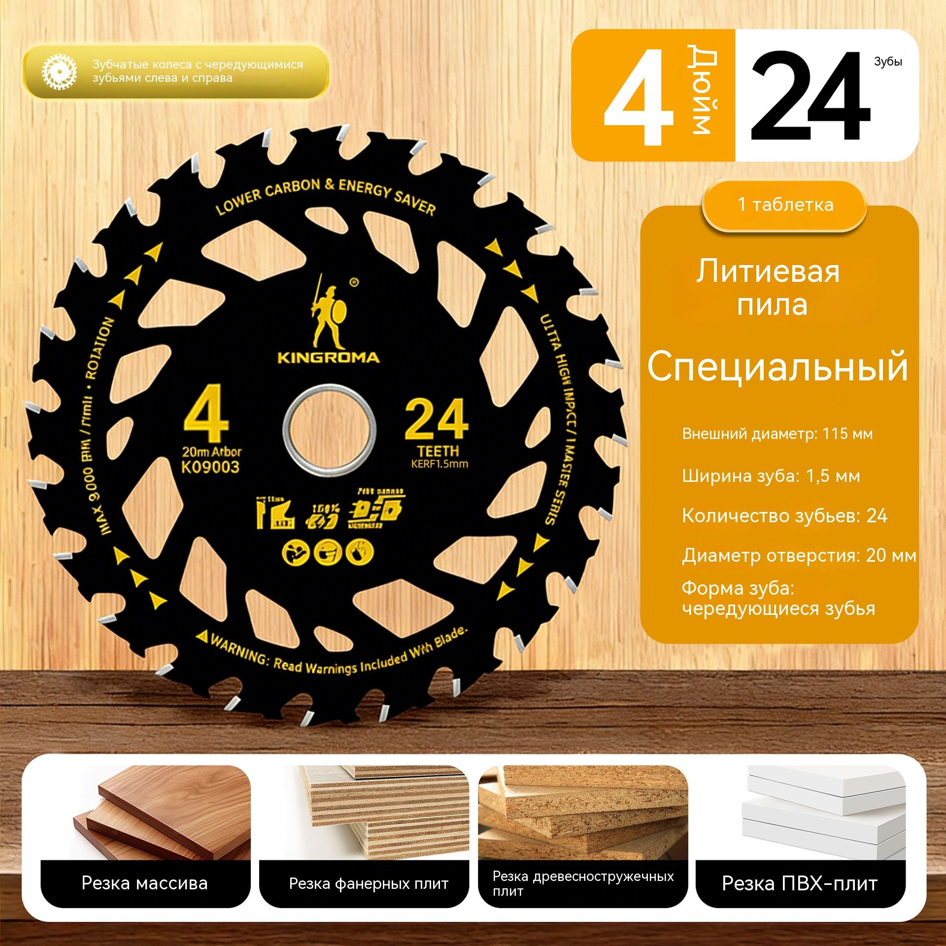 Дискпильный115x1.5;24зуб.