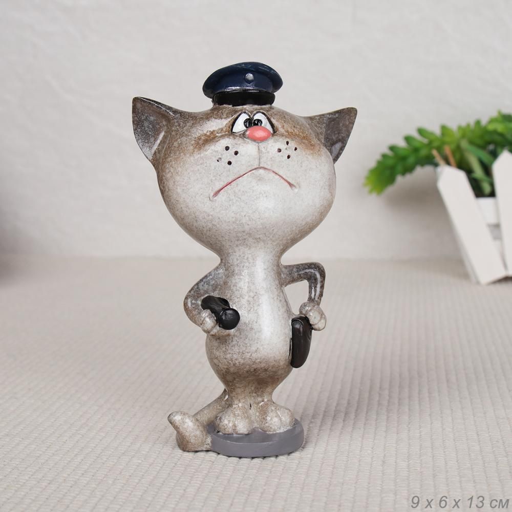 Статуэтка Кот полицейский, полистоун, 9 х 6 х 13 см
