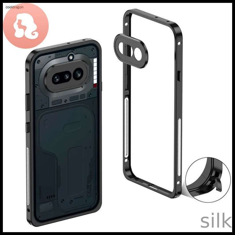 智能手机壳 用于 Nothing Phone (4a), 金属, 黑色