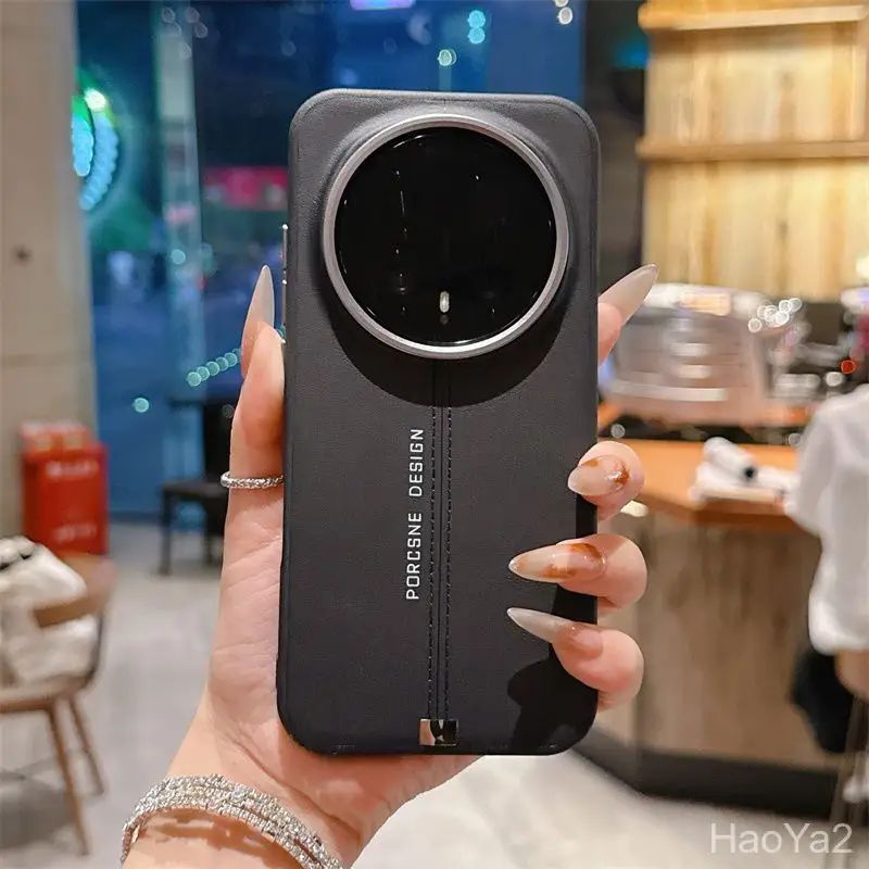 智能手机壳 用于 Honor Magic 8 Pro, 人造皮革, 黑色