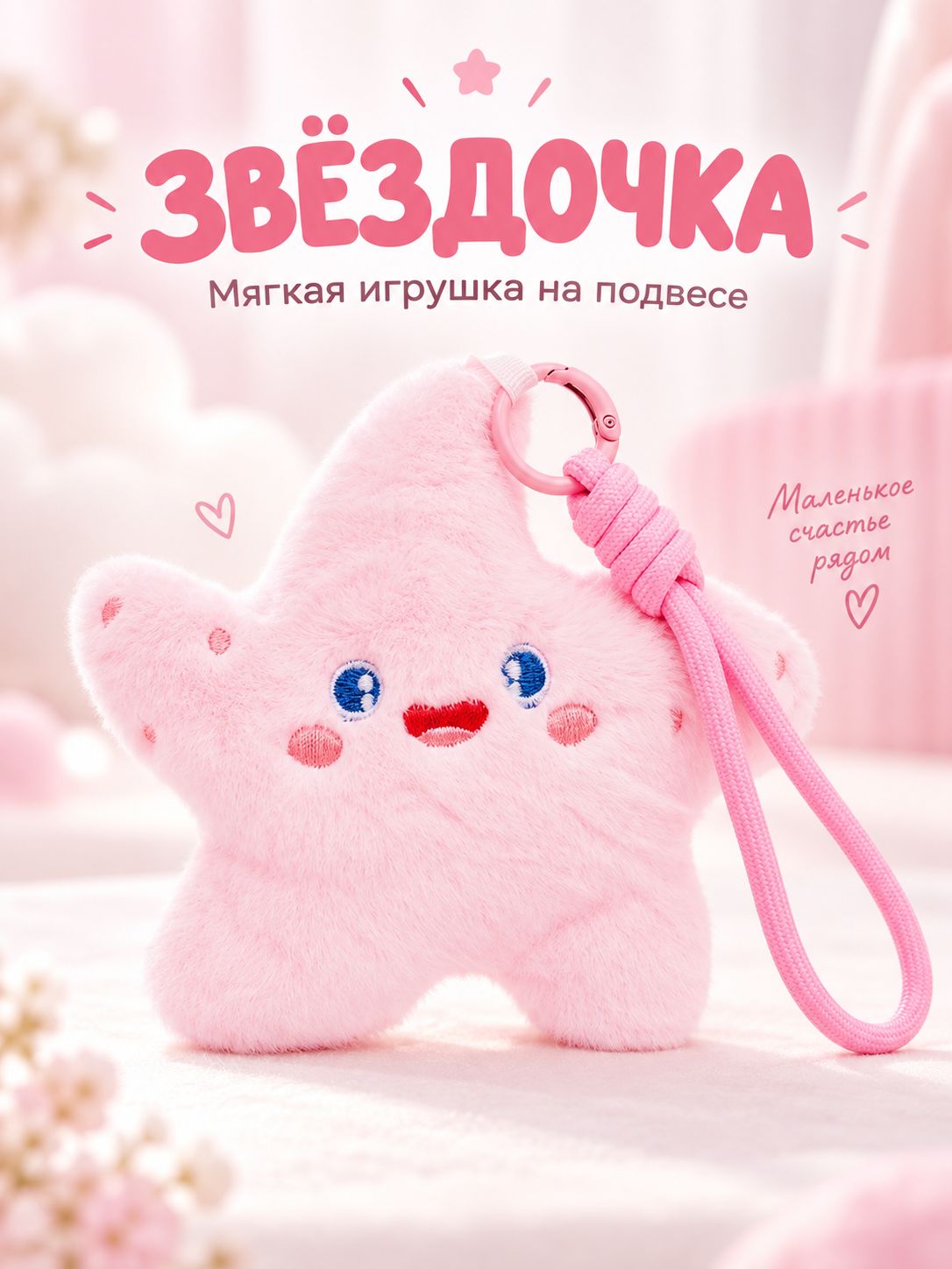 Мягкая игрушка на подвесе "Звёздочка", 10 см