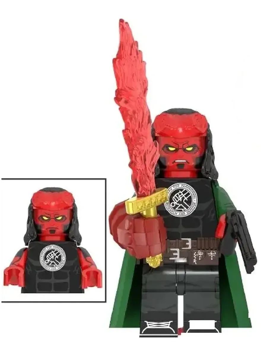 Фигурка Хеллбой с огненным мечом / Hellboy Хеллбой / Коллекционная Минифигурка