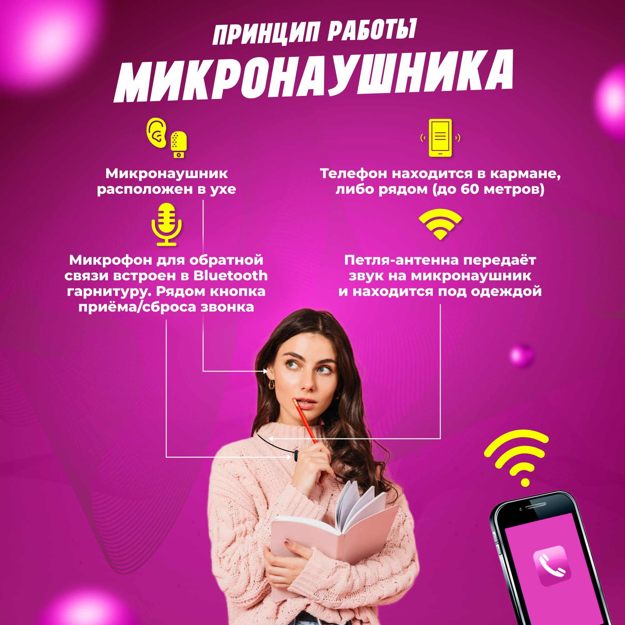 Микронаушник Excellent5 Hands-free - купить по выгодной цене в  интернет-магазине OZON (918058918)