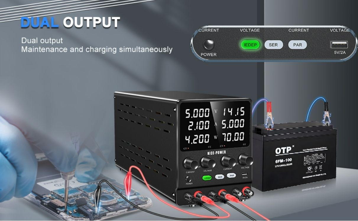 Регулируемый двухканальный лабораторный источник питания постоянного ...
