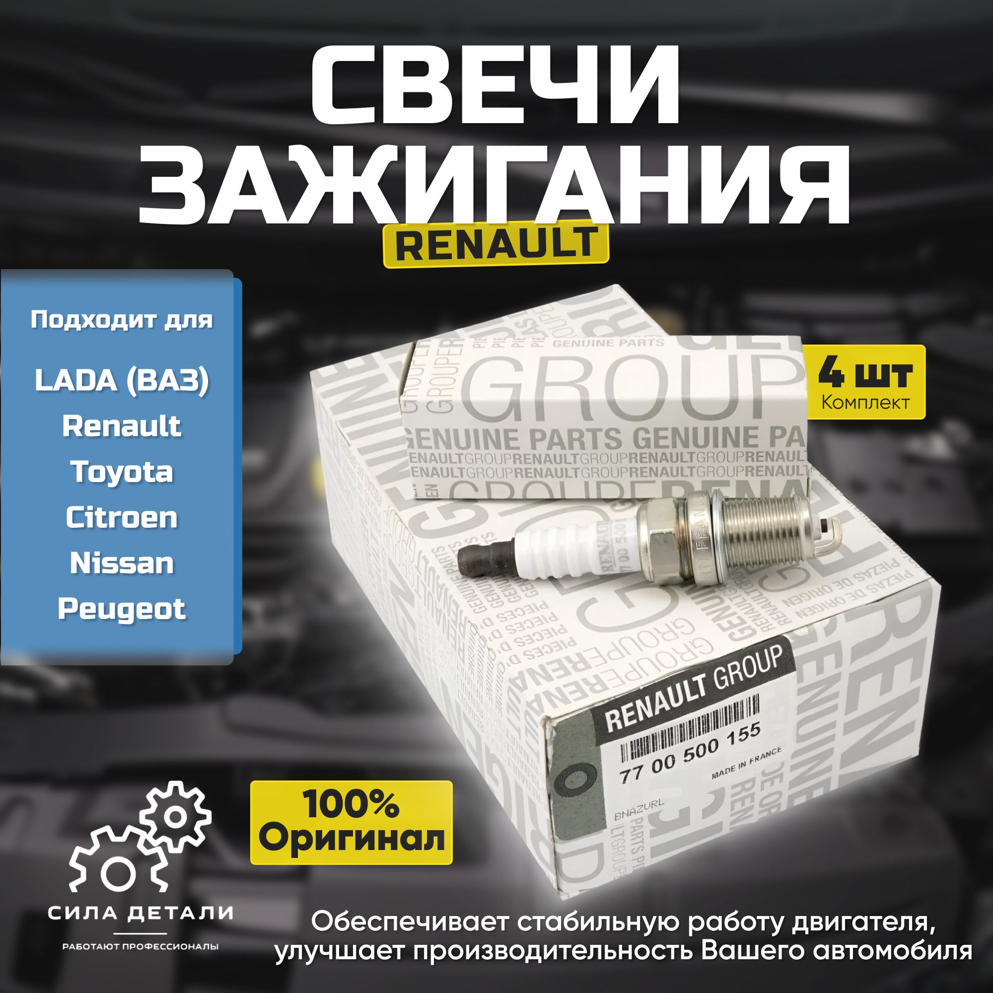 Свеча Ларгус, Duster, Logan Renault (CH)