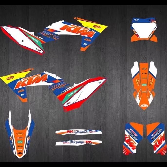 Комплект наклеек на пластик толстые 3M KTM EXC XC XCW SX SXF 2023 2024