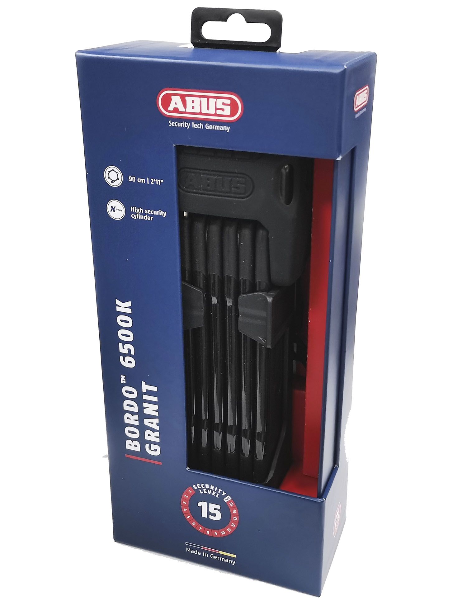 Велозамок Abus Bordo Granit X-Plus 6500. 90 см, крепление к раме