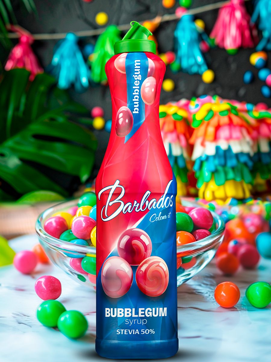 BARBADOSСиропБаблГам,вкусжвачкидлякоктейлейимилкшейков,топпингдлядесертовимороженого