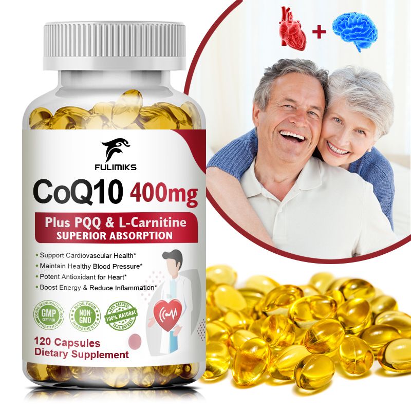 CoQ10withPQQ,КоэнзимQ10спирролохинолинхиноном(PQQ)400мг,120растительныхкапсул