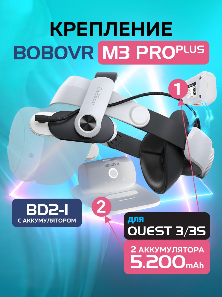 BoboVR M3 Pro Plus крепление для Oculus Quest 3 и 3s аксессуары с