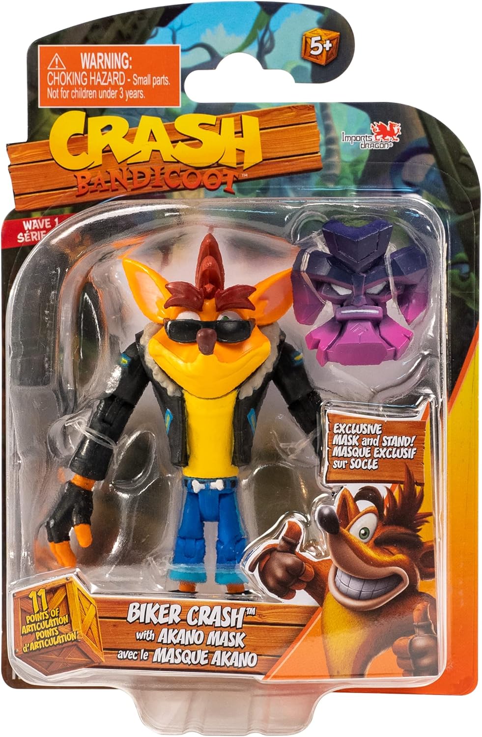 Crash Bandicoot / Крэш Бандикут Фигурка Biker Crash с Маской Akano (11 см)