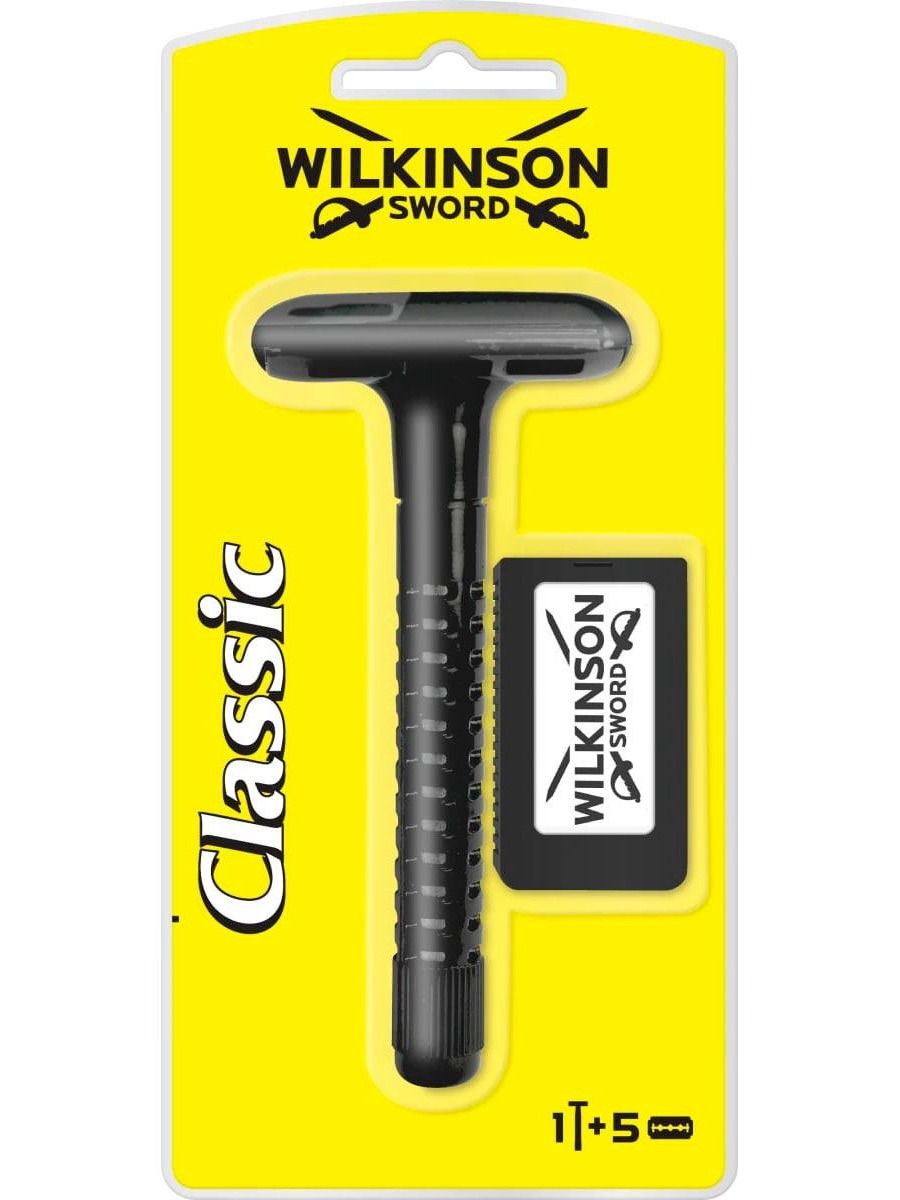 WilkinsonSwordБритваCLASSIC(1станок,5лезвий),классическаяТ-образная,металлич.стержень