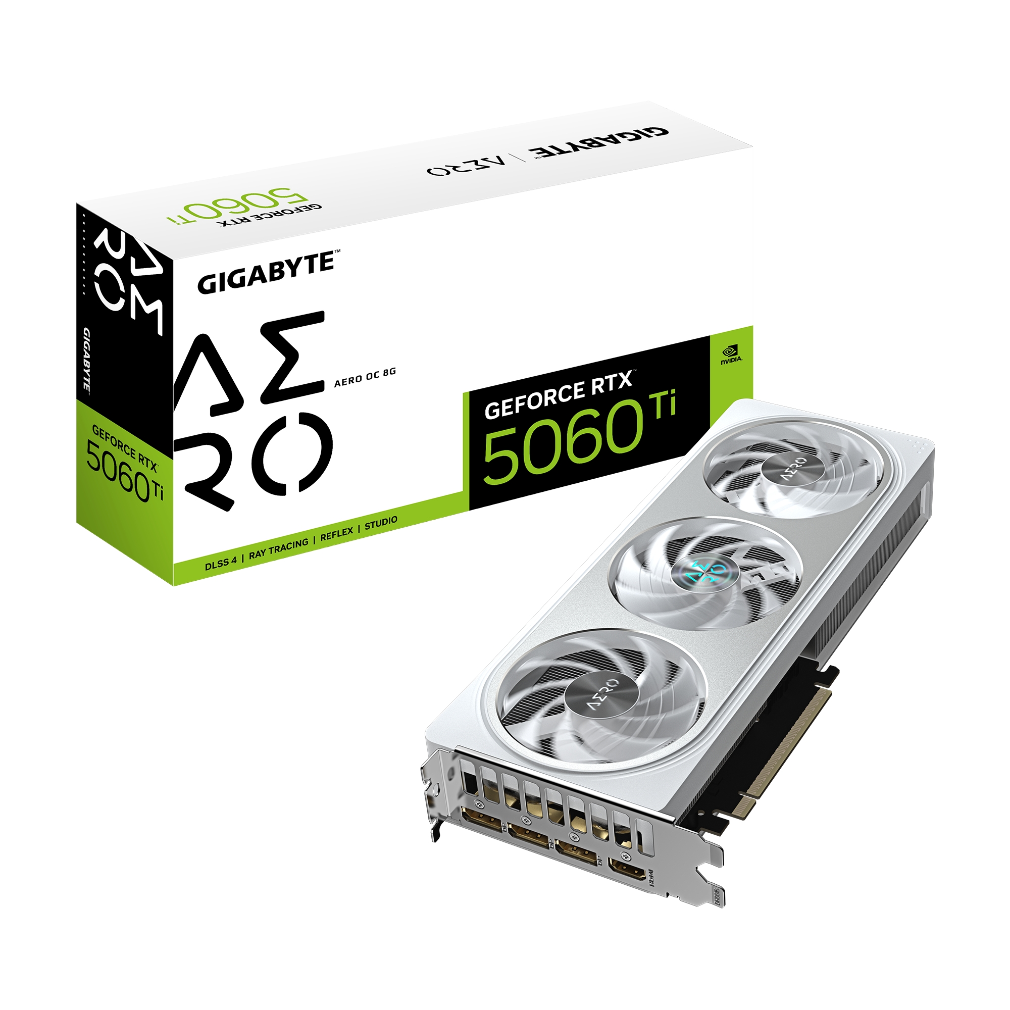 Gigabyte Видеокарта GeForce RTX 5060 Ti AERO OC 8 ГБ (GV-N506TAERO OC-8GD)