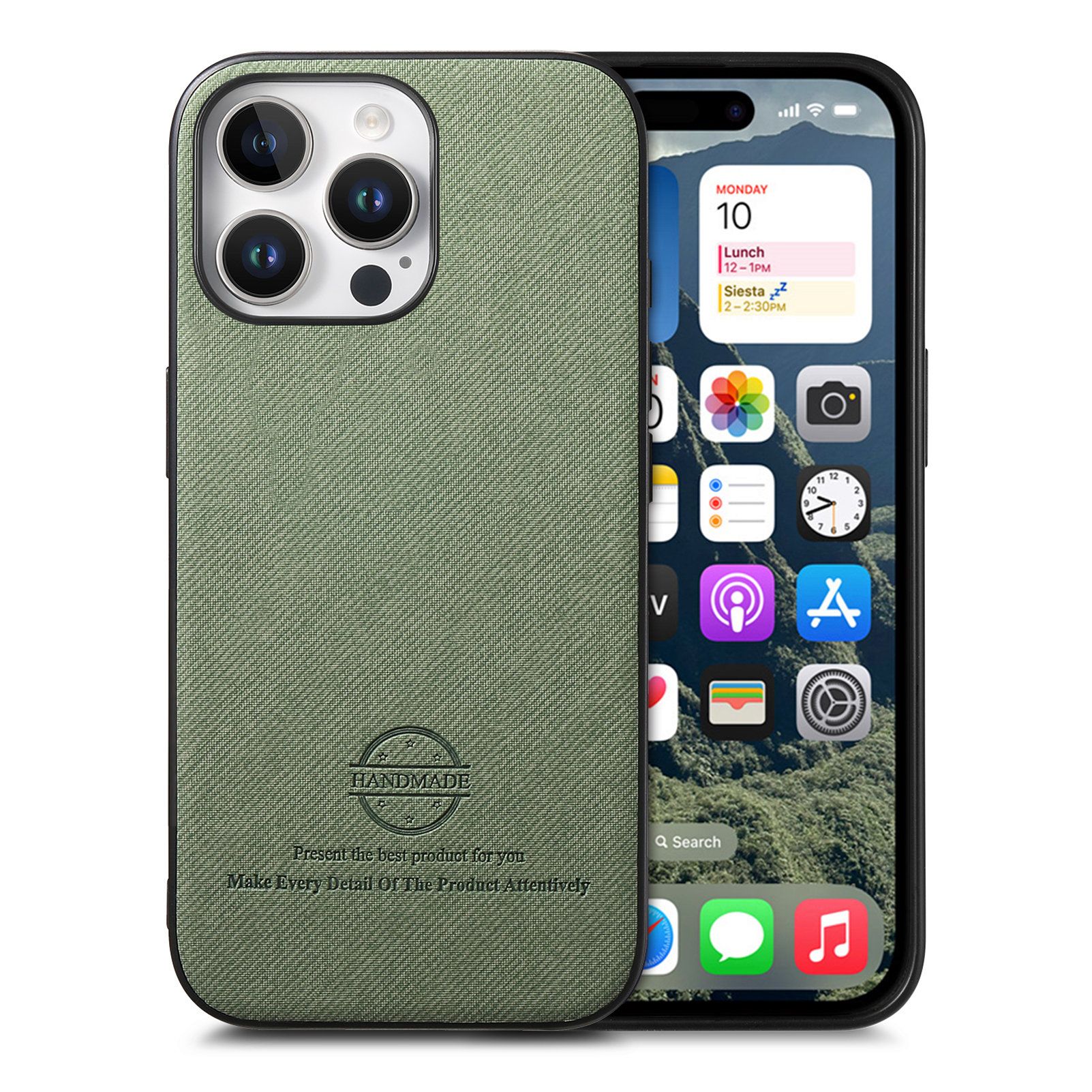 智能手机壳 用于 Apple iPhone 15 Pro Max, 热塑性聚氨酯, 绿色
