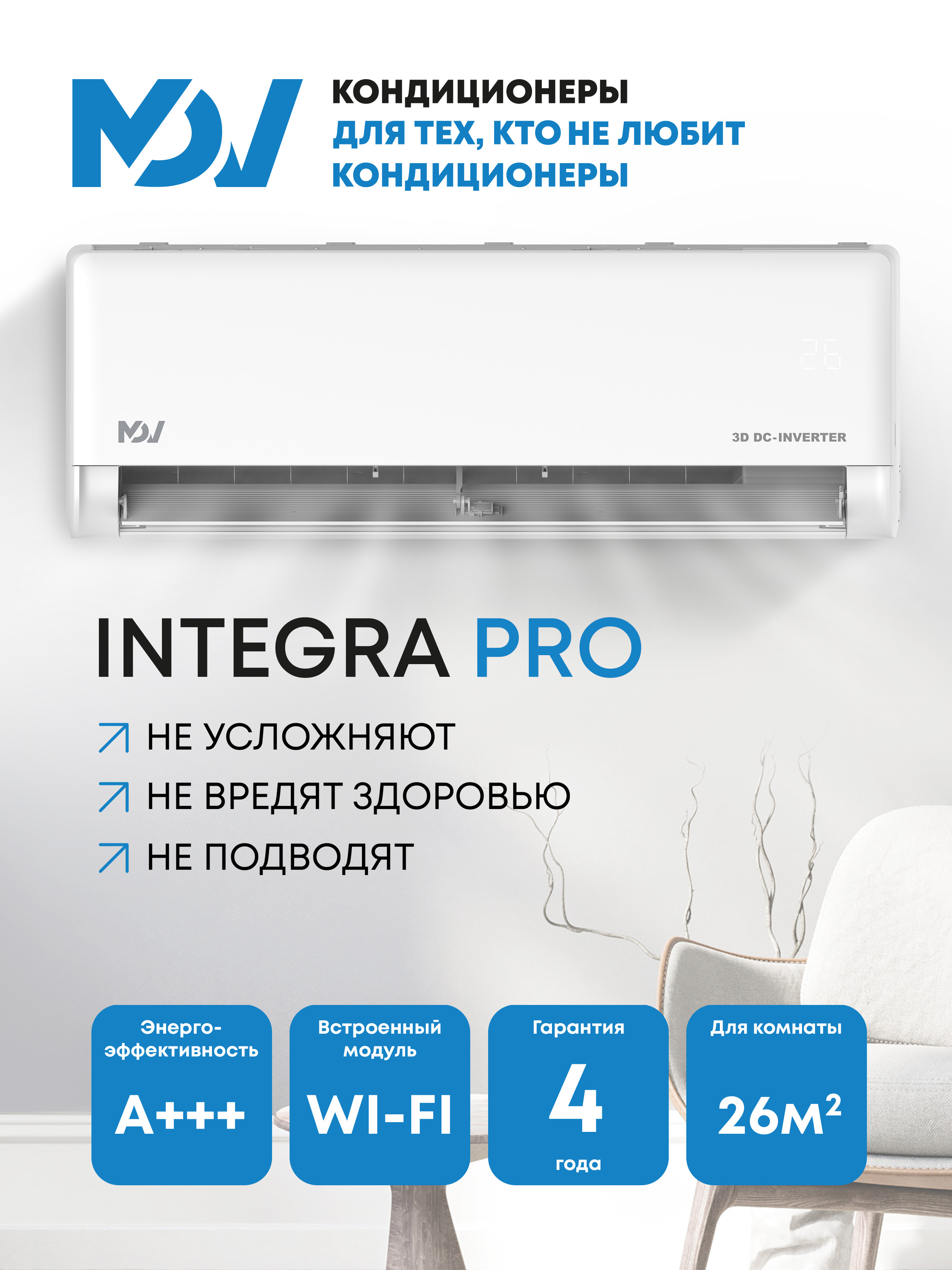 Настенный кондиционер MDV INTEGRA Pro Inverter MDSAI-09HRFN8 / MDOAI-09HFN8