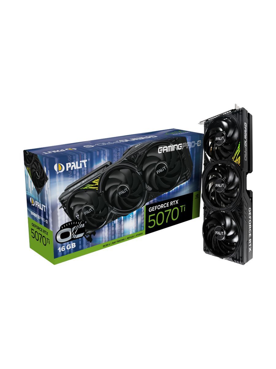 Palit Видеокарта GeForce RTX 5070 Ti GamingPro-S OC 16 ГБ (NE7507TS19T2-GB2031U)