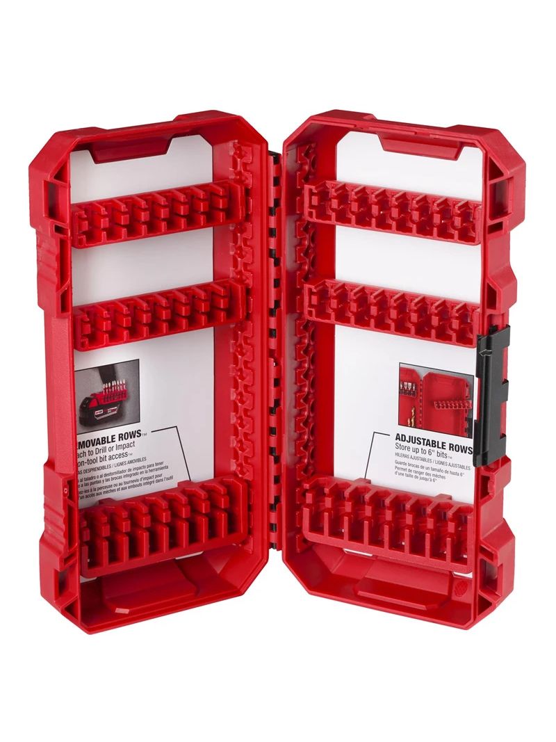 Milwaukee48-32-9921,среднийбоксPACKOUT,6-секционныйдержательсверлдля1/4-дюймовыхшестигранныхбит,кейсдляхраненияэлектрика
