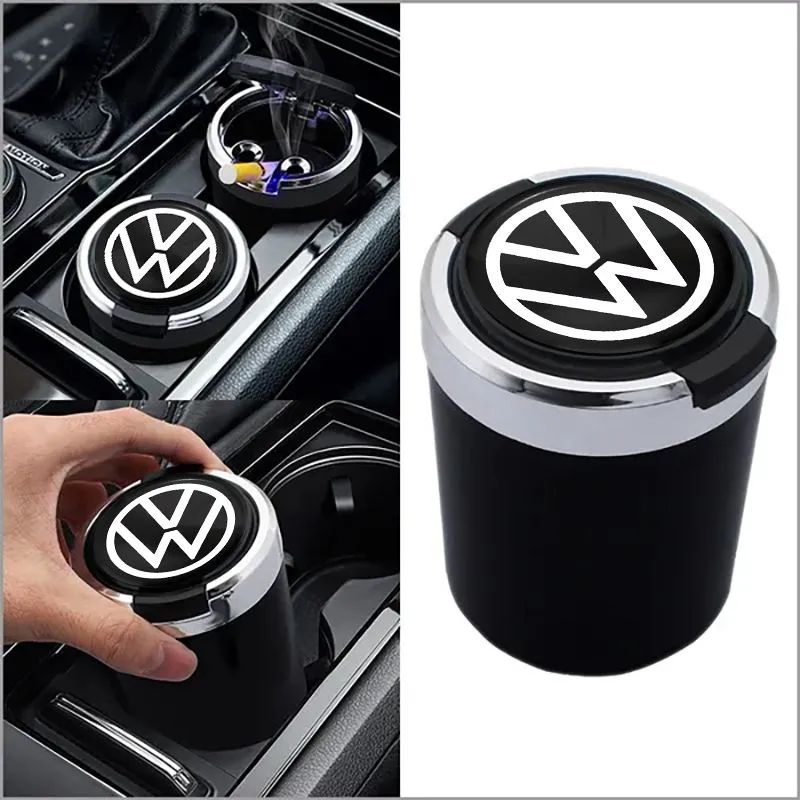 ПепельницаавтомобильнаяслоготипомVolkswagenФольксваген,скрышкойиподсветкойVolkswagenФольксваген