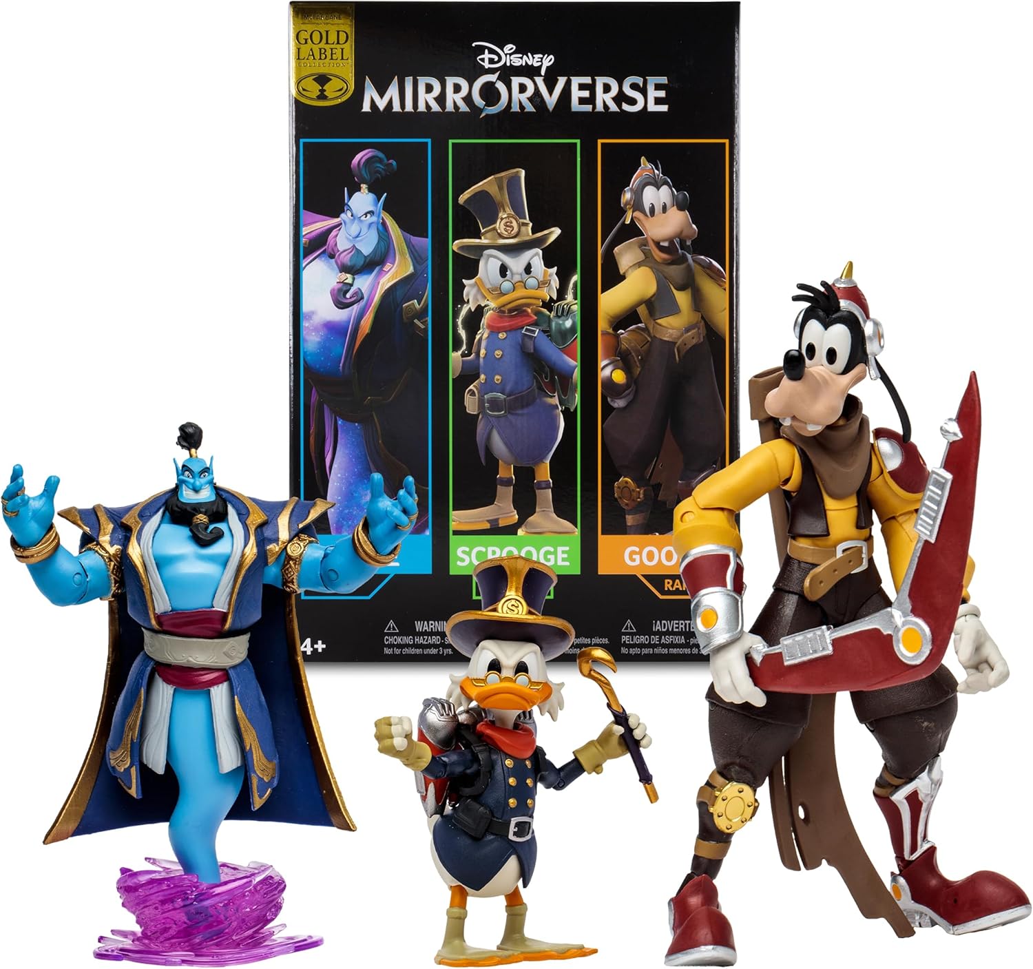 Дисней / Disney Mirrorverse Набор фигурок Джинн, Скрудж Макдак и Гуфи (коллекционное издание Gold Label)